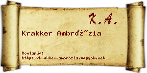 Krakker Ambrózia névjegykártya